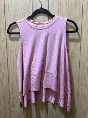 2- Women’s Pink and taupe Sleeveless High-Low Tank Tops